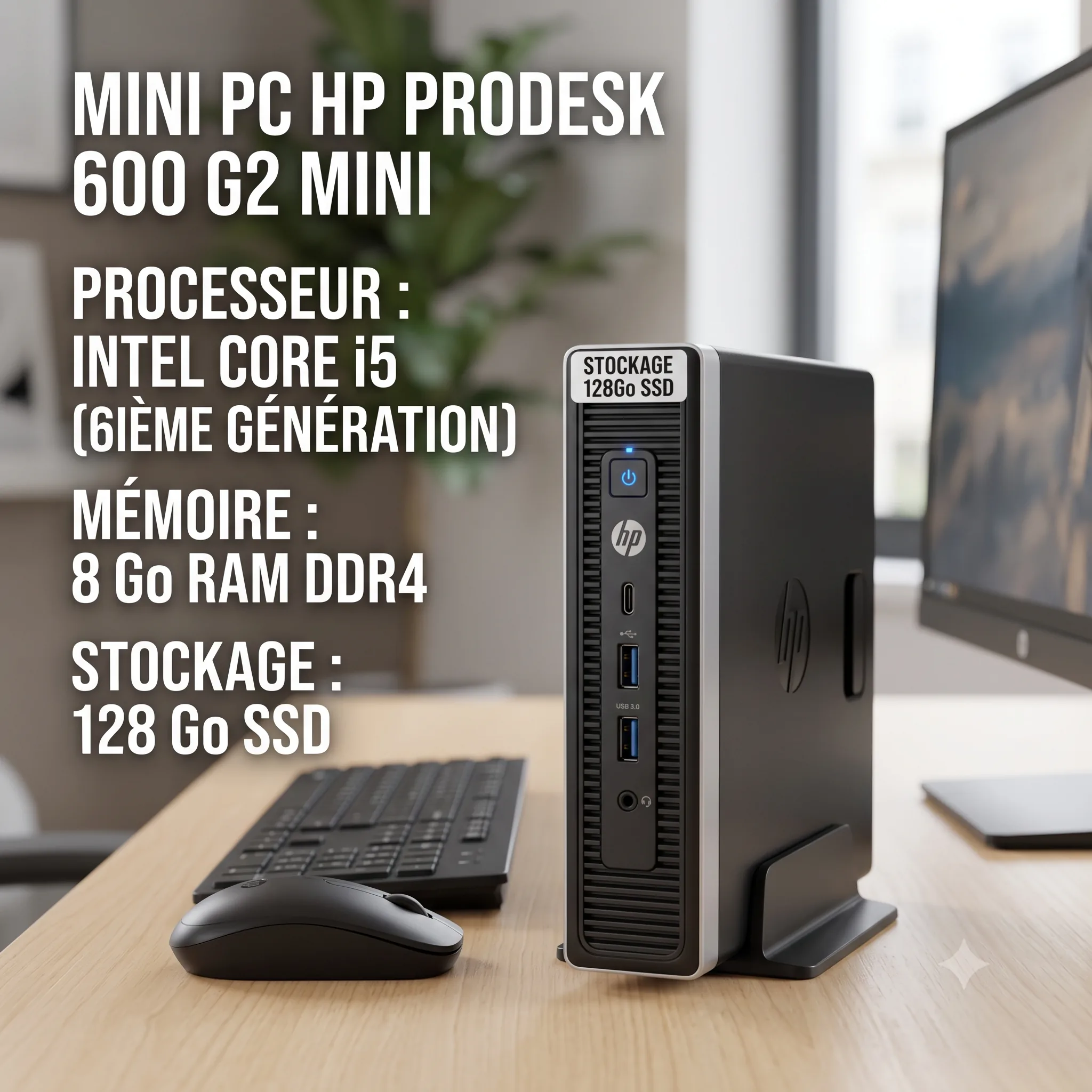 Mini PC HP i5 6ème Gen RAM 8Go SSD 128Go